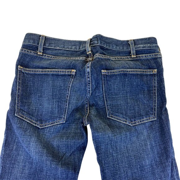 Current/Elliott Womens Blue Cotton/Polyurethane Patterned Denim Jeans Size 27 - Picture 6 of 11